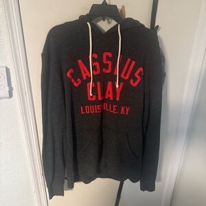 BRAND NEW: Black Hoodie with Red Cassius Clay Print